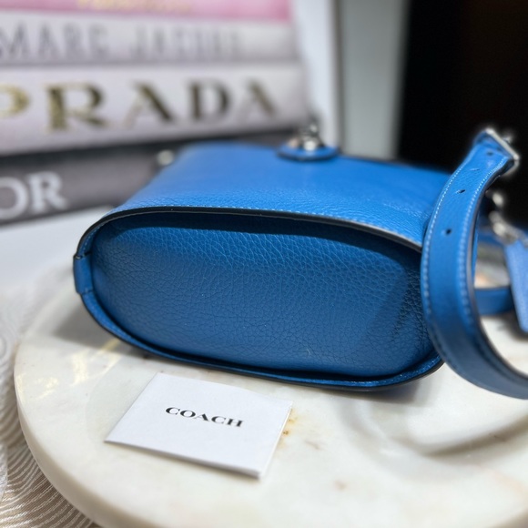 Coach New with card care Addie Crossbody Refined pebble leather Vivid Bl… - Picture 12 of 16